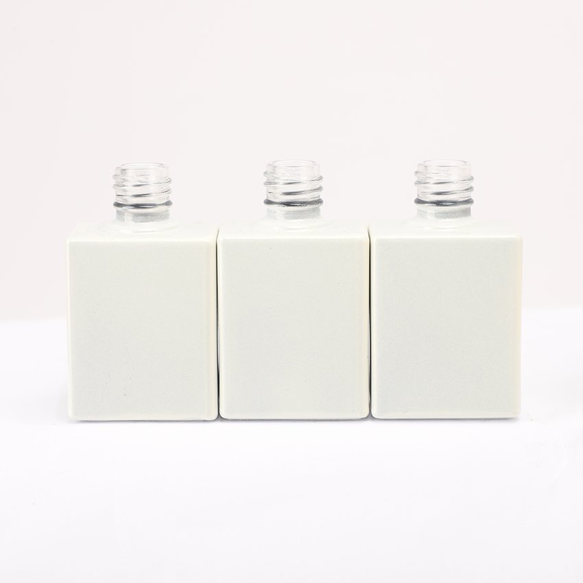 15ml mini empty glass uv gel painted bottle square nail polish bottles with cap brush