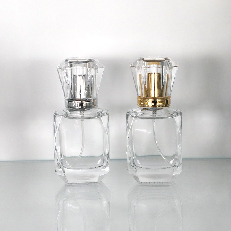 30ml 50ml 100ml fragrance Empty Glass Perfume Spray Bottle Refillable Rectangular Gold or Silver