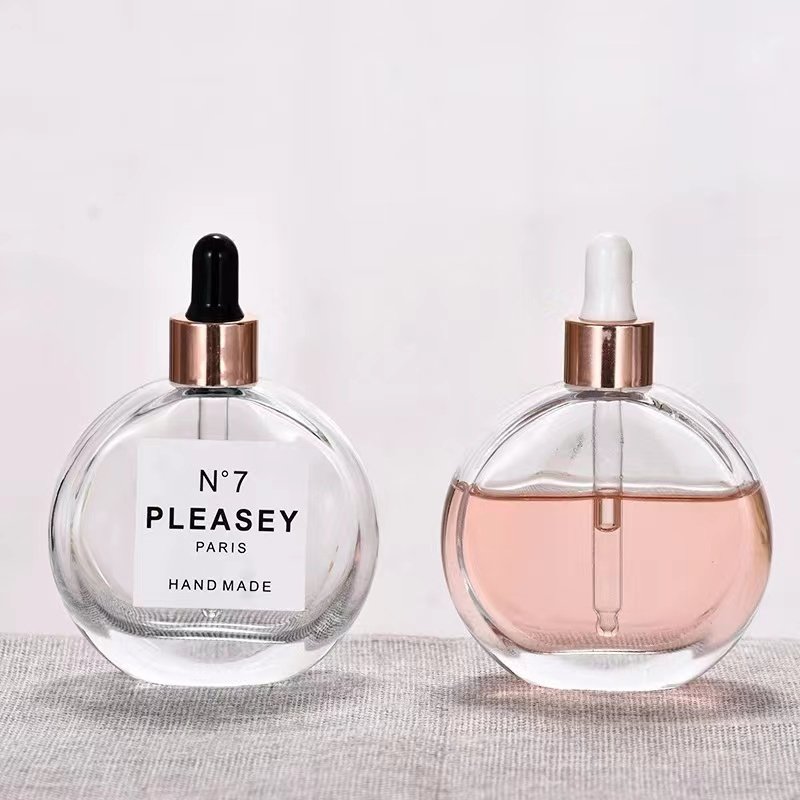 Flat Essential Oil Dropper Bottle 60ml Essence Bottle Flat Stock Solution Bottling