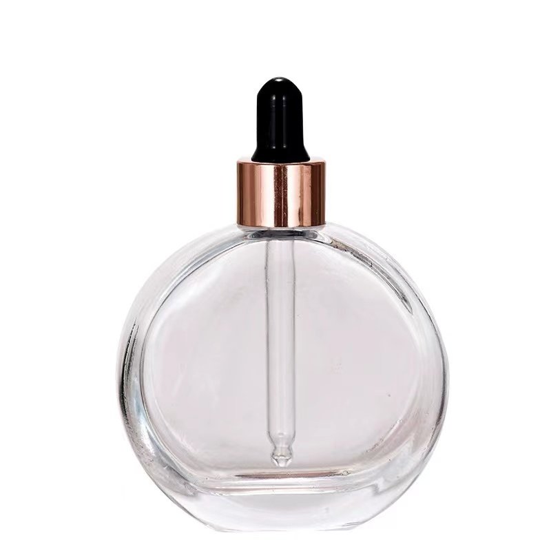 Flat Essential Oil Dropper Bottle 60ml Essence Bottle Flat Stock Solution Bottling
