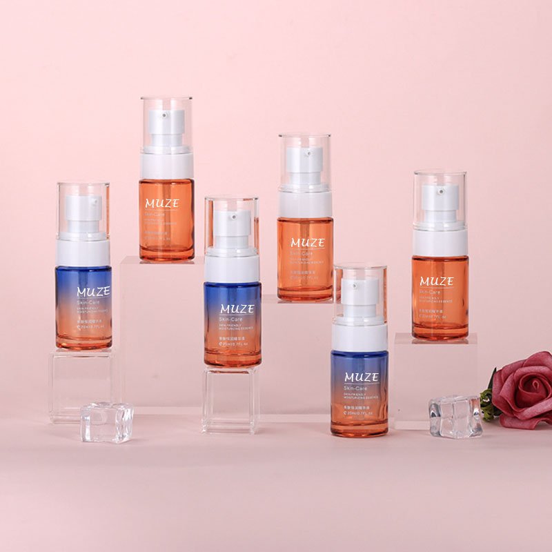 20ML Empty Skincare Set Private Label Black Cosmetic Essential Oil Glass Bottle Glass Cream Bottle