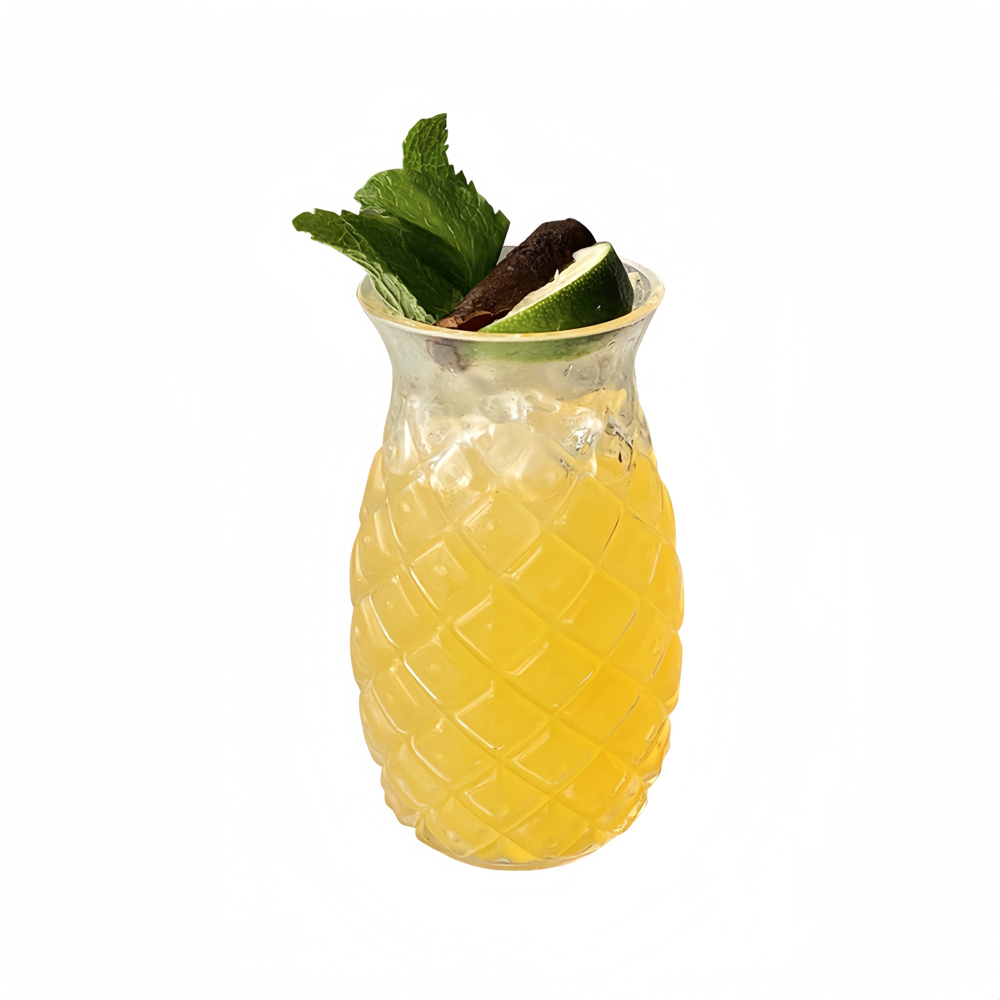 Wholesale 480 ml High Borosilicate Glass Simple Juice Glass Pineapple Shape Glass Drinking Cup With Straw
