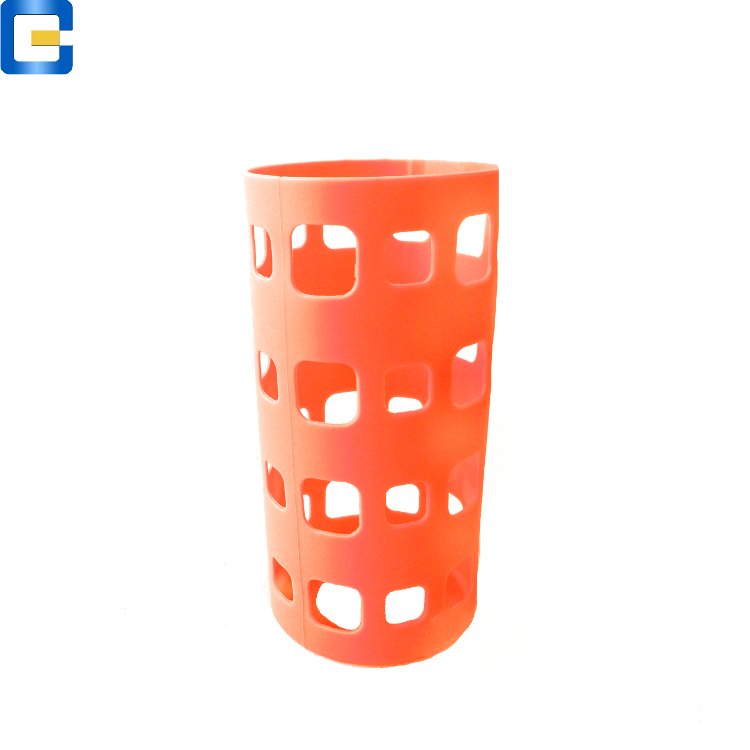 embossed silicon sleeves for glass bottle, daily use Heat-resistant food grade glass water bottle silicone sleeve