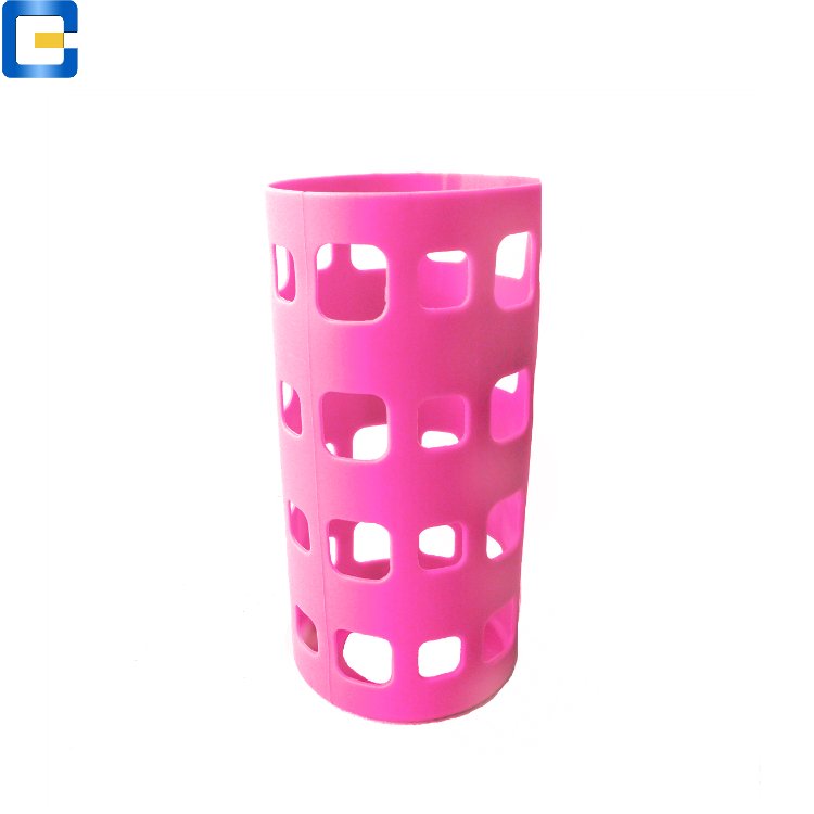 embossed silicon sleeves for glass bottle, daily use Heat-resistant food grade glass water bottle silicone sleeve