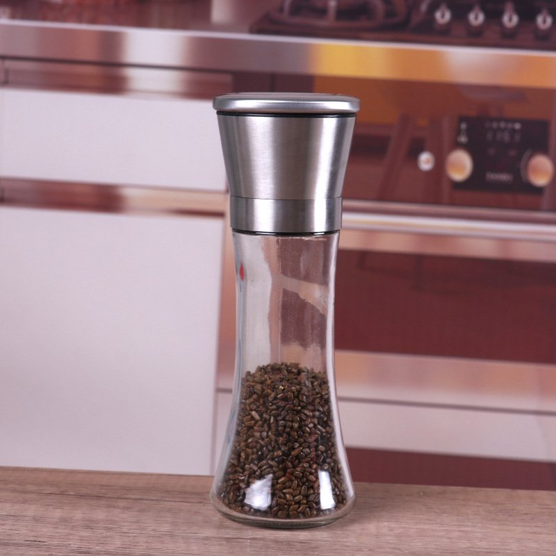Kitchen Tools Pepper Salt Grinder Manual Grinding Bottle Glass Flavor Bottle