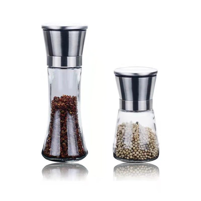 Kitchen Tools Pepper Salt Grinder Manual Grinding Bottle Glass Flavor Bottle