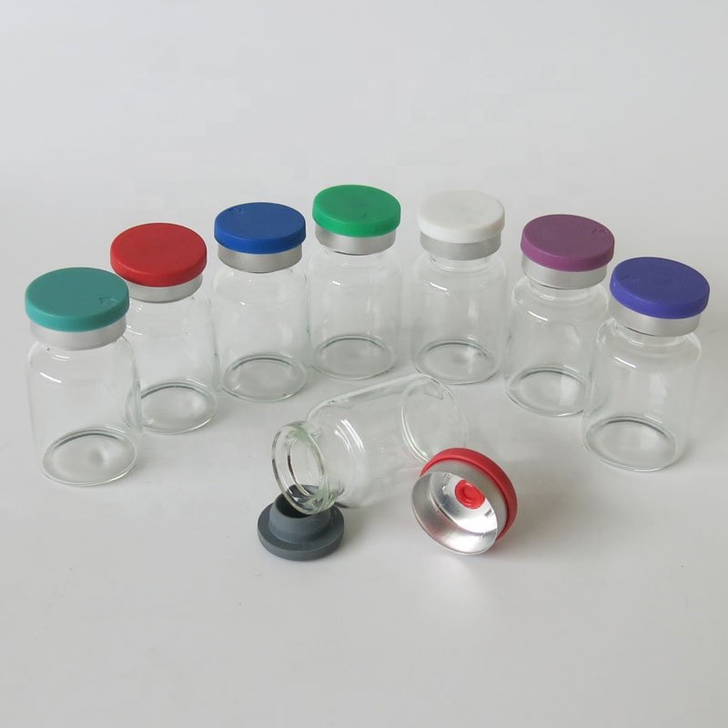 wholesale 10ML Medicine Glass Bottle 10CC Clear Injection Vial With Different Color Flip Cap