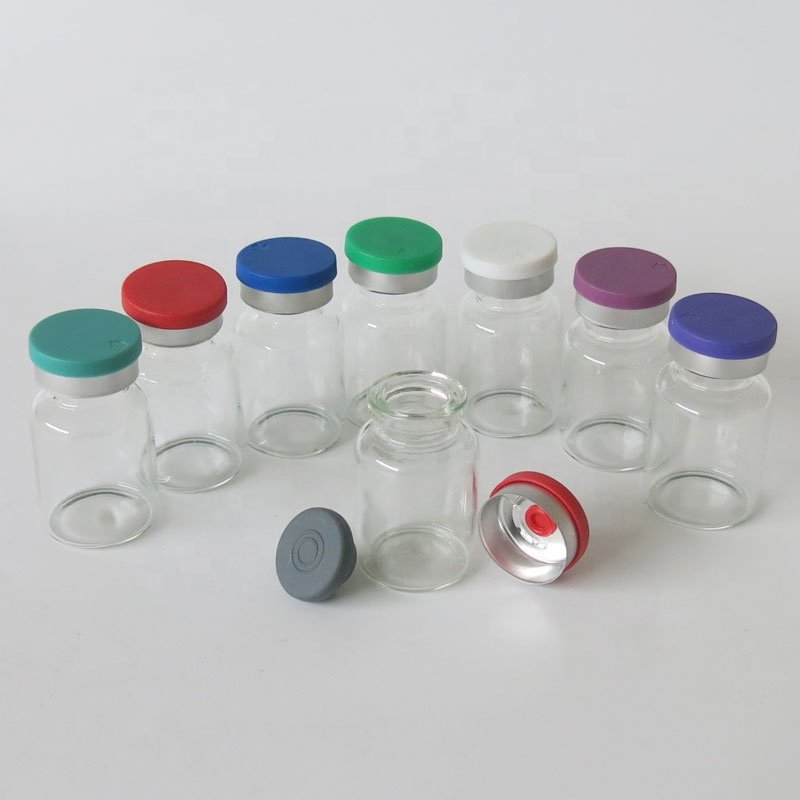 wholesale 10ML Medicine Glass Bottle 10CC Clear Injection Vial With Different Color Flip Cap