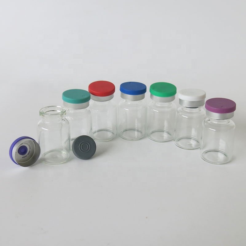 wholesale 10ML Medicine Glass Bottle 10CC Clear Injection Vial With Different Color Flip Cap