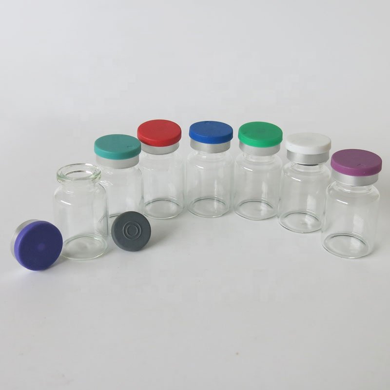 wholesale 10ML Medicine Glass Bottle 10CC Clear Injection Vial With Different Color Flip Cap