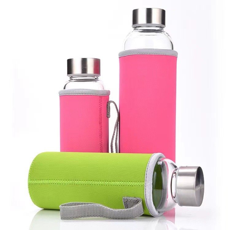 New Discount Price Large Capacity Travel Custom Clear High Borosilicate Glass Drinking Water Bottle Jar With Stainless Steel Lid