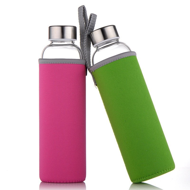 New Discount Price Large Capacity Travel Custom Clear High Borosilicate Glass Drinking Water Bottle Jar With Stainless Steel Lid