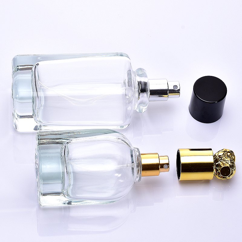 New transparent 50ML perfume spray glass portable empty bottle cosmetic press type perfume dispenser