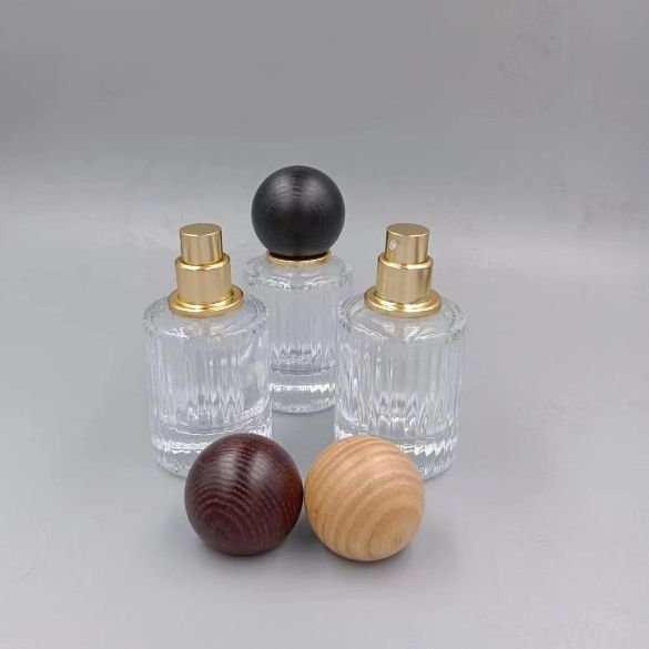Nude bottle silk mouth high-grade vertical glass spray press perfume glass bottle