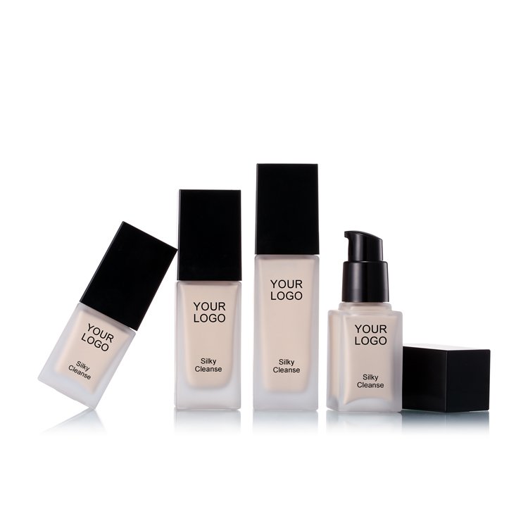 15ml 20ml 30ml 40ml Luxury Empty Square Glass Lotion Pump Liquid Foundation Makeup Bottle For Sunscreen