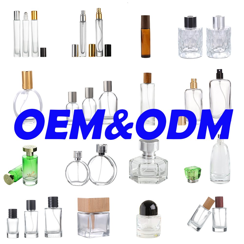 Custom Logo Package Label Round Empty Spray Bottle Vintage Luxury Empty 10Ml 30Ml 50Ml 100Ml Black Clear Perfume Glass Bottle