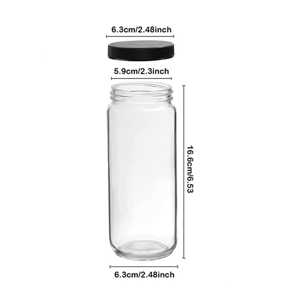 Supplier 16oz Empty Round Clear 500ML Milk/Juice/Tea/Drink Glass Bottle with Lid