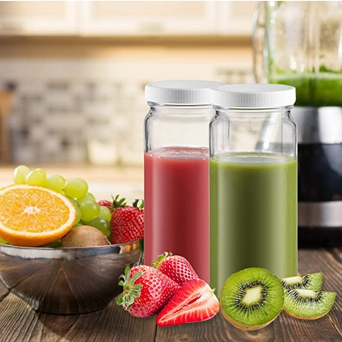 Supplier 16oz Empty Round Clear 500ML Milk/Juice/Tea/Drink Glass Bottle with Lid