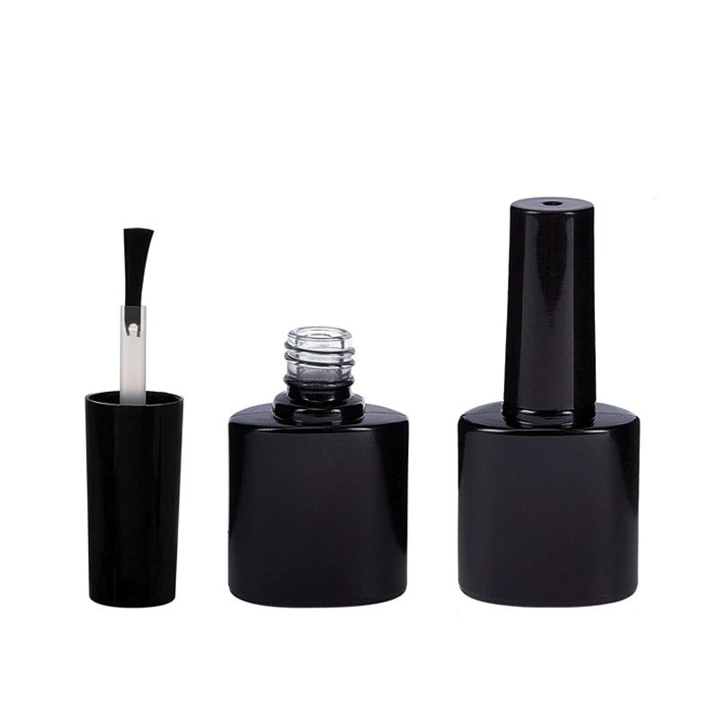 Golden 11ml Eco Friendly Empty Uv Gel Nail Polish Glass Bottle With Brush