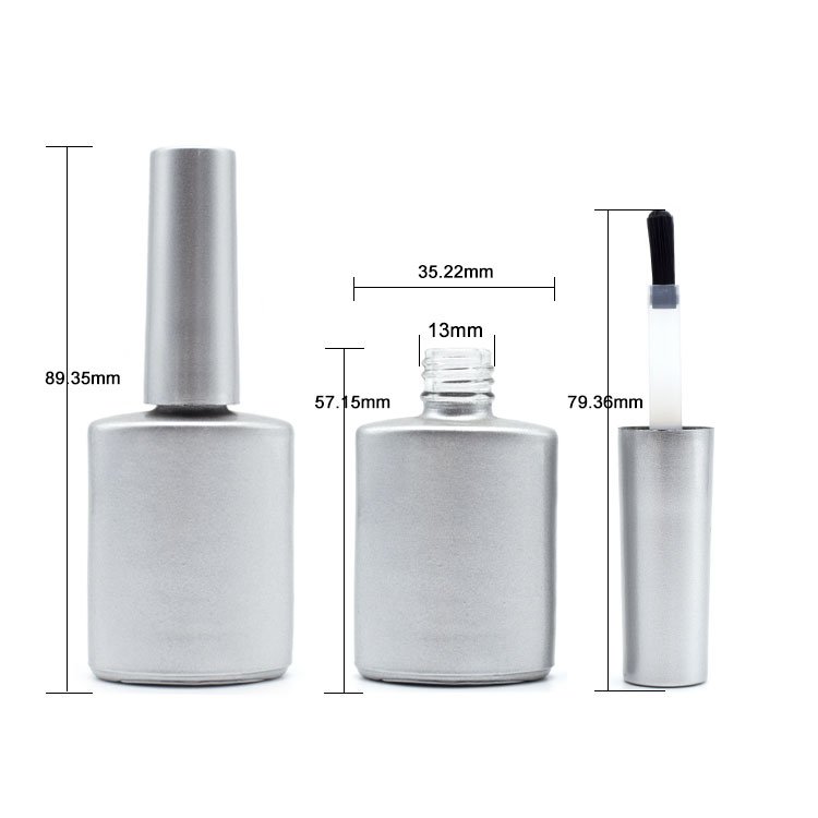 Golden 11ml Eco Friendly Empty Uv Gel Nail Polish Glass Bottle With Brush