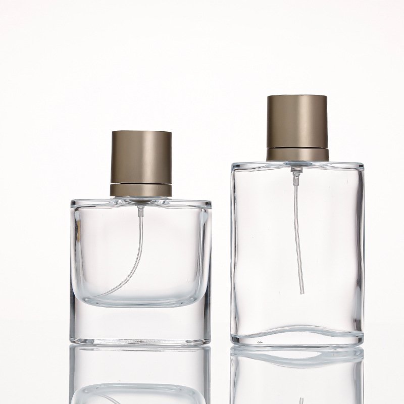 Press-type Empty Transparent Perfume Glass Bottle for Packaging