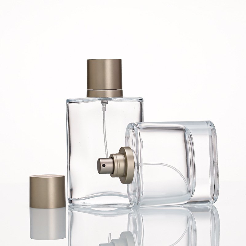 Press-type Empty Transparent Perfume Glass Bottle for Packaging