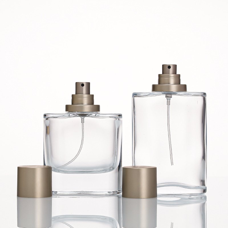 Press-type Empty Transparent Perfume Glass Bottle for Packaging