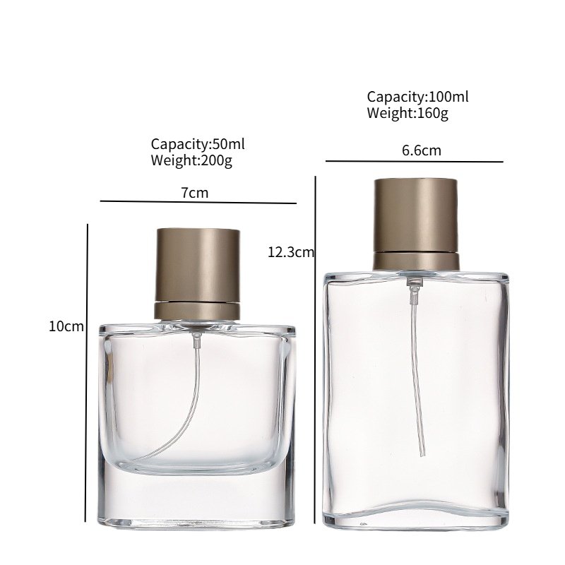 Press-type Empty Transparent Perfume Glass Bottle for Packaging