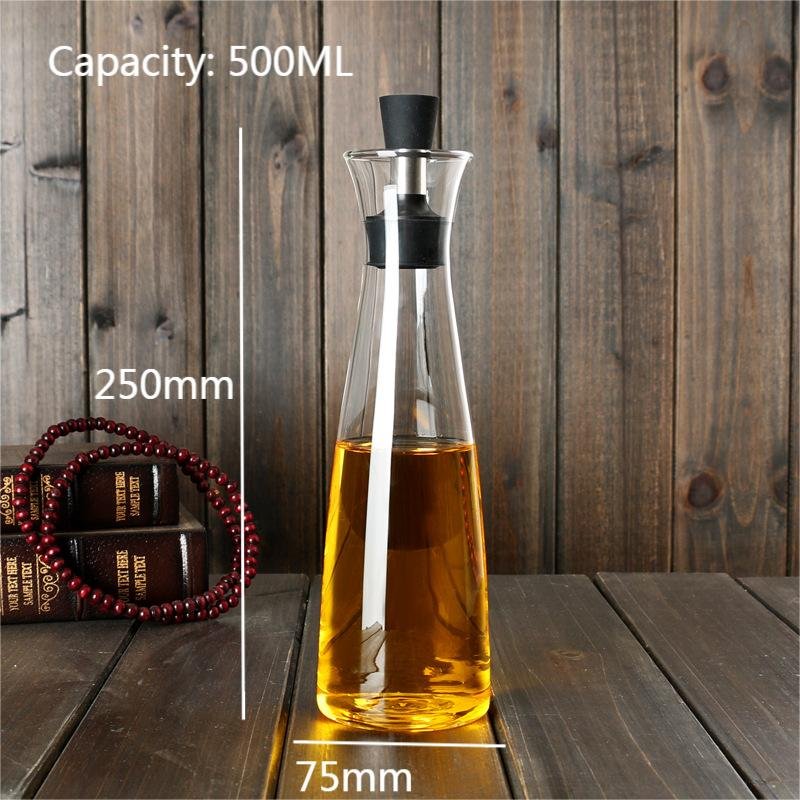 500ml Glass Bottle Dispenser with Stainless Steel Spout Food Grade & Seal for Olive Oil Beverages