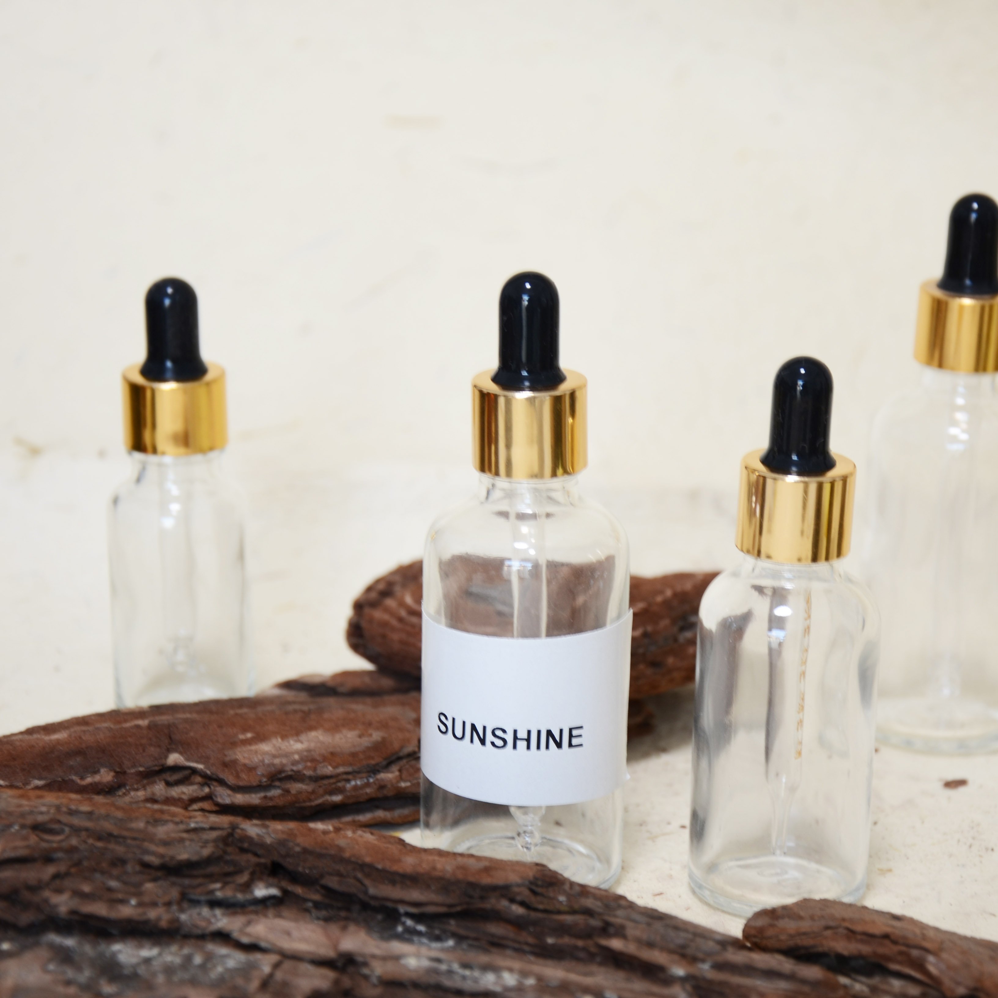 Empty 15ml 30ml 50ml glass hair oil bottles dropper packaging for cosmetics