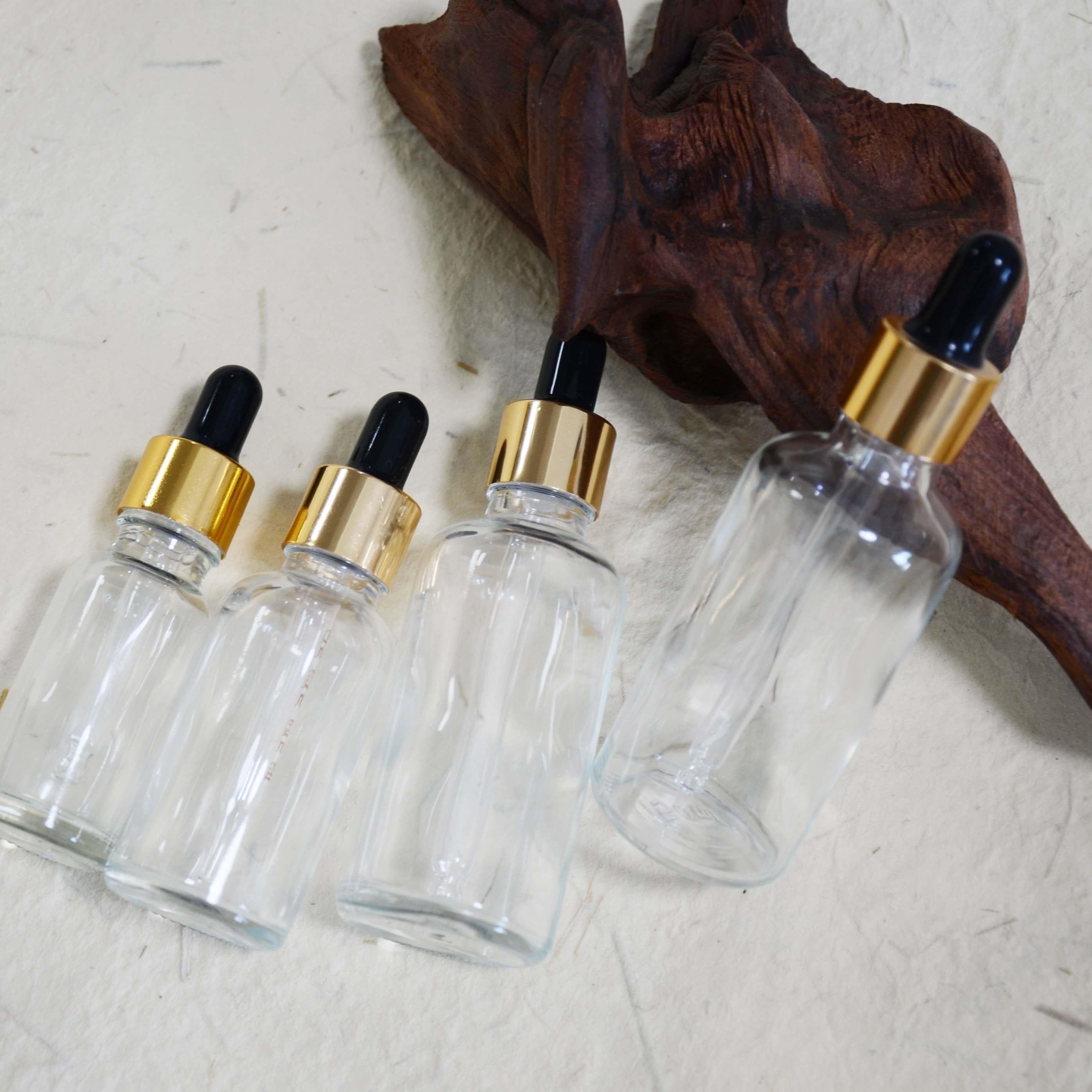 Empty 15ml 30ml 50ml glass hair oil bottles dropper packaging for cosmetics