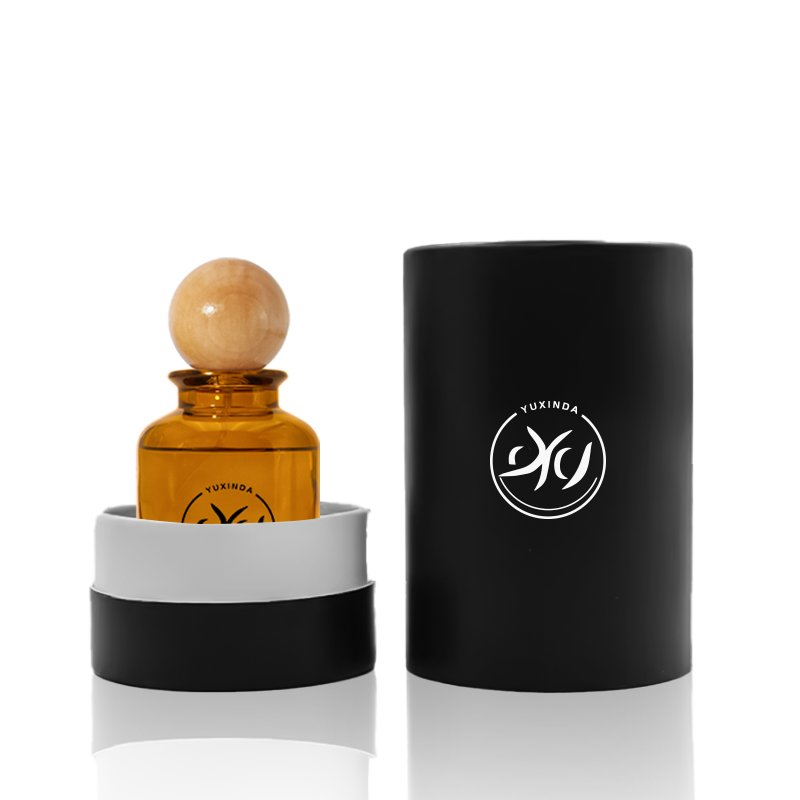 Luxury Fragrance Transparent Amber Black Frosted Empty Round 30ml 50ml Glass Perfume Bottle 100ml With Box Packaging