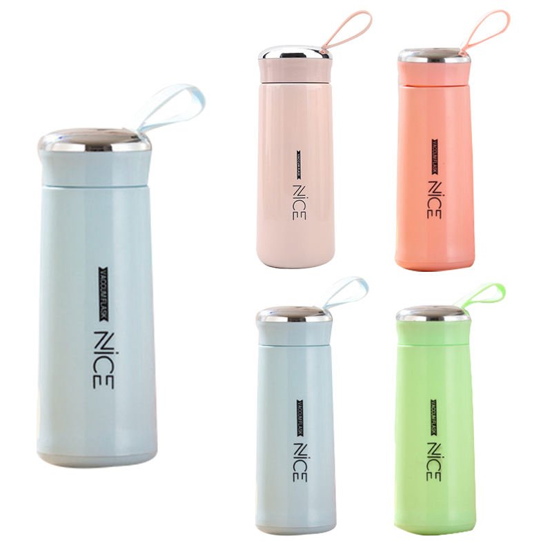 Customize 400ml Macaron Glass Liner Water Cup Glass Water Bottle