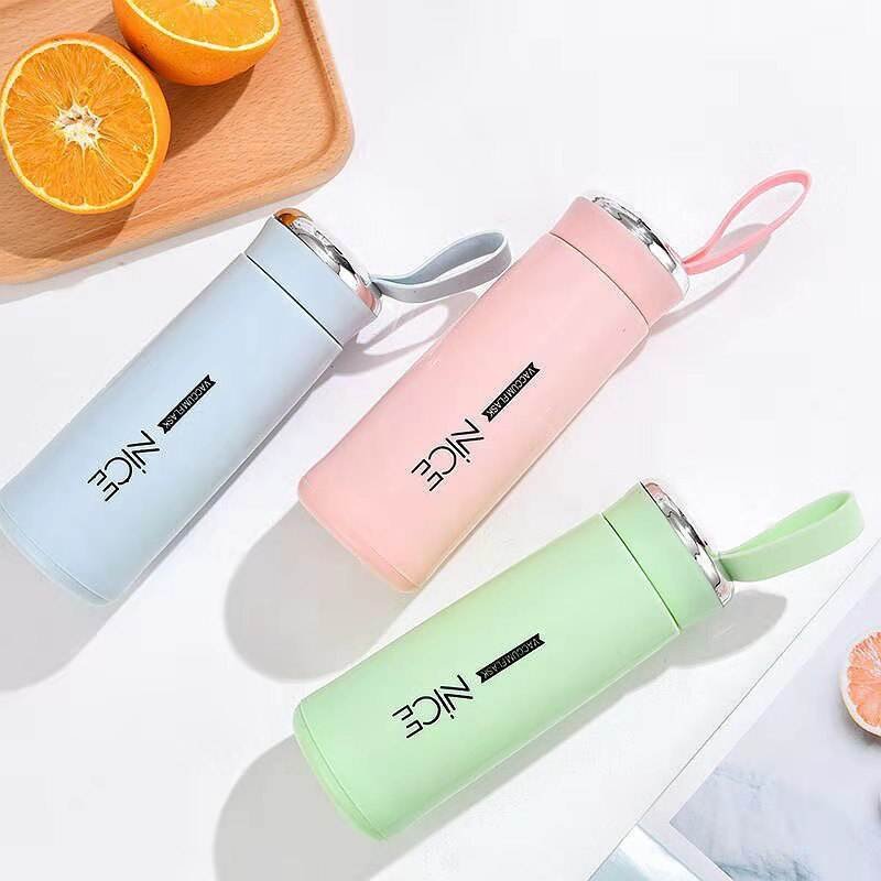 Customize 400ml Macaron Glass Liner Water Cup Glass Water Bottle