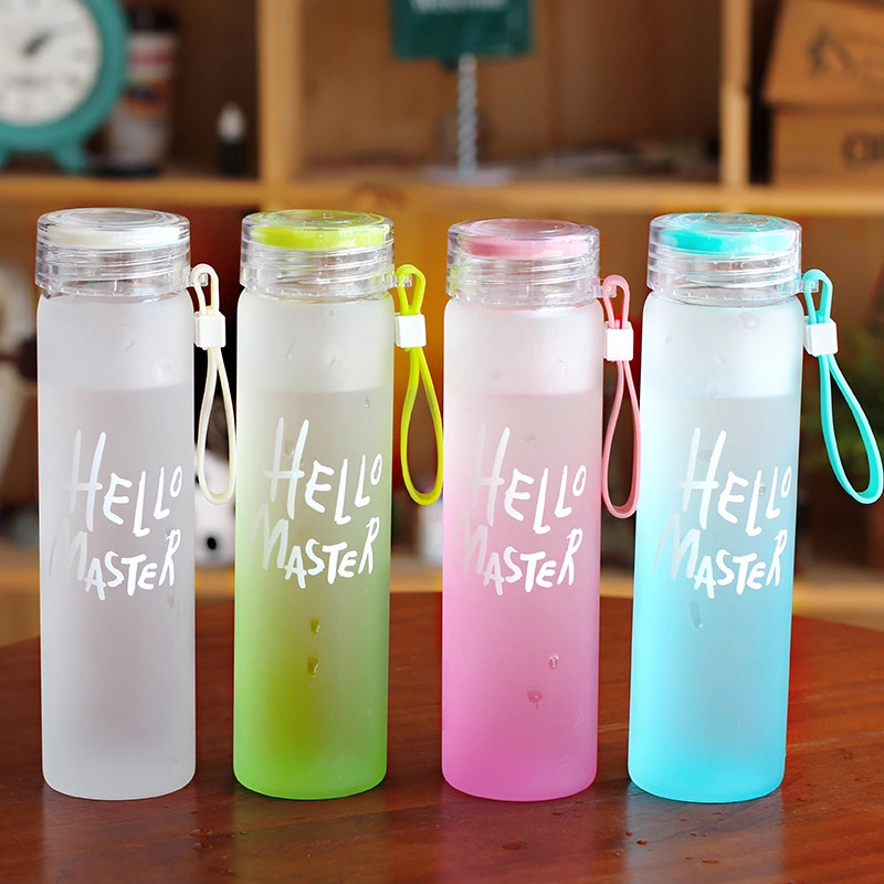 Color-changing frosted glass bottle portable sports water bottle