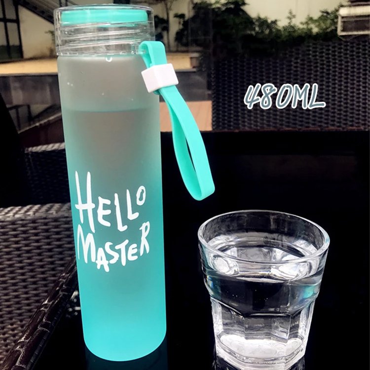 Color-changing frosted glass bottle portable sports water bottle