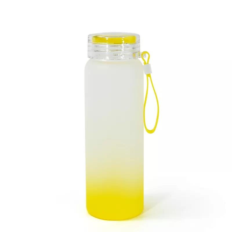 USA warehouse sublimation glass cup 500ml frosted sublimation colorful glass water bottle