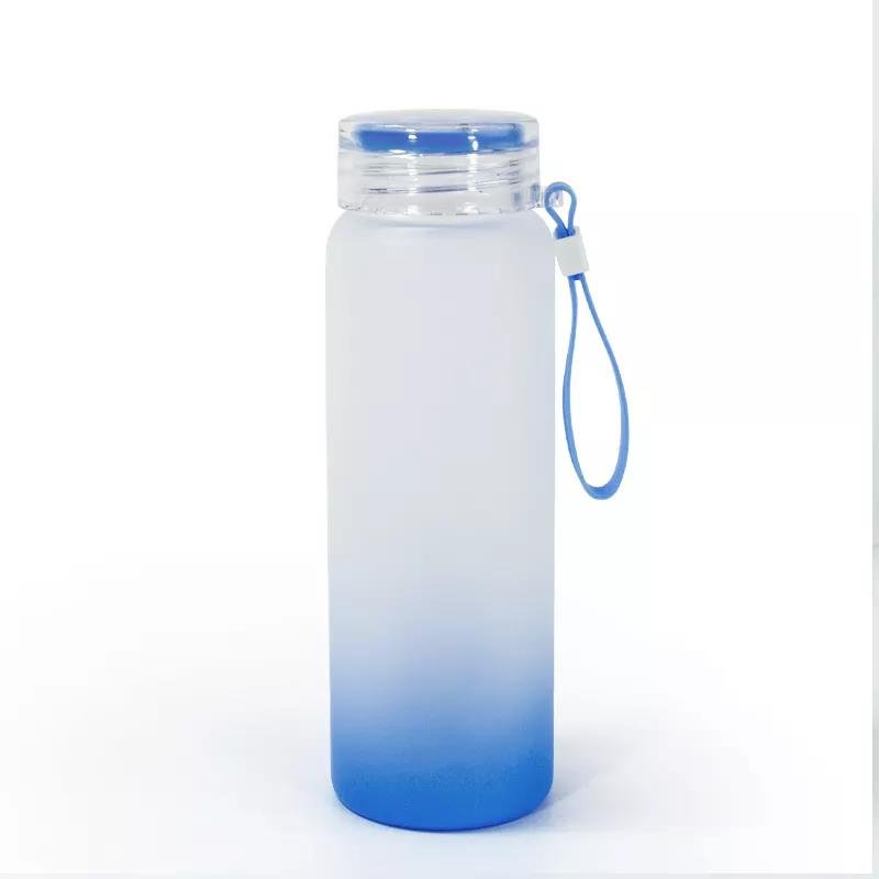 USA warehouse sublimation glass cup 500ml frosted sublimation colorful glass water bottle