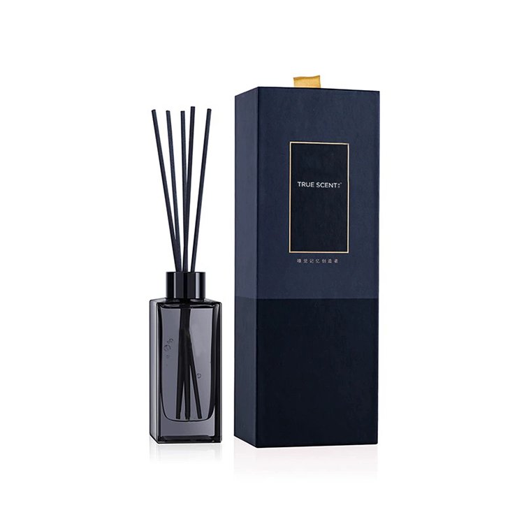 Wholesale luxury empty glass bottle reed diffuser aroma home natural reed diffuser gift box with caps