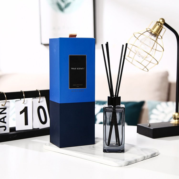 Wholesale luxury empty glass bottle reed diffuser aroma home natural reed diffuser gift box with caps