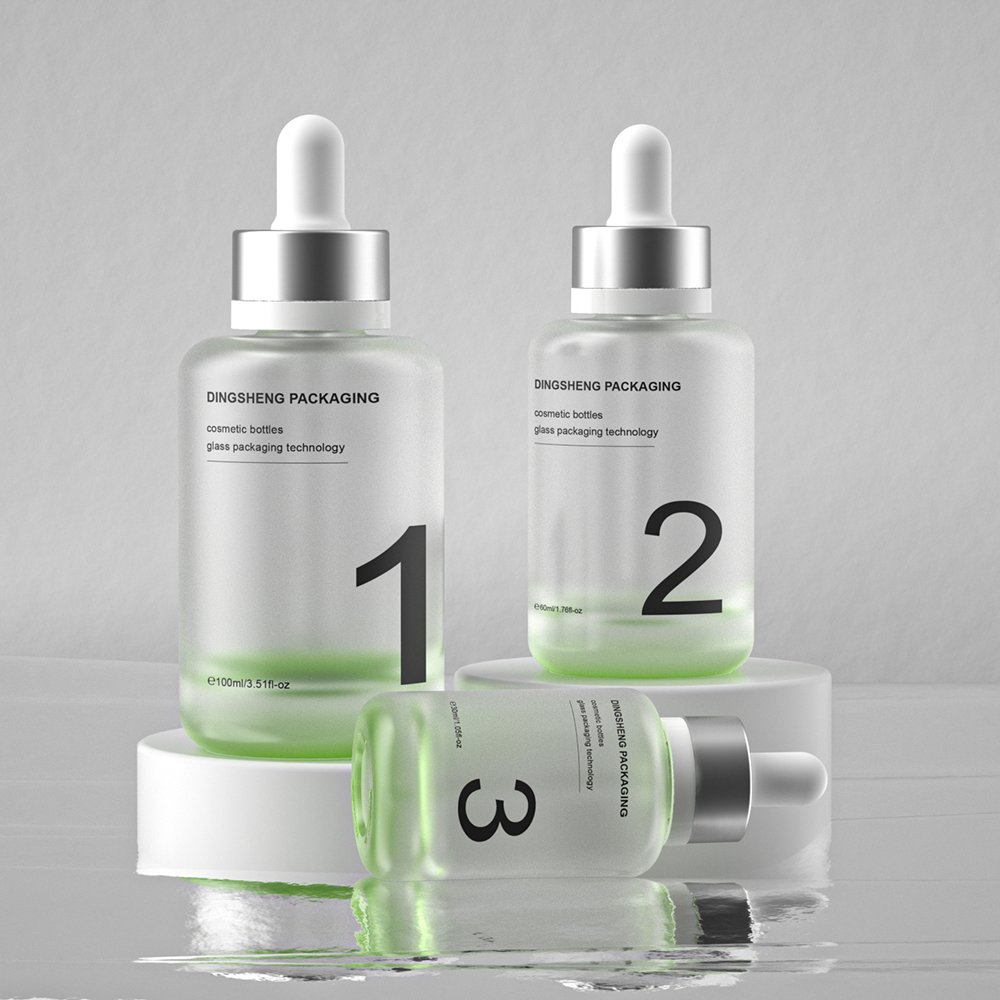 30ml 60ml 100ml Empty Serum Glass Bottles White Black Green Bule Glossy Frosted Glass Dropper Body Oil Skincare Glass Bottles
