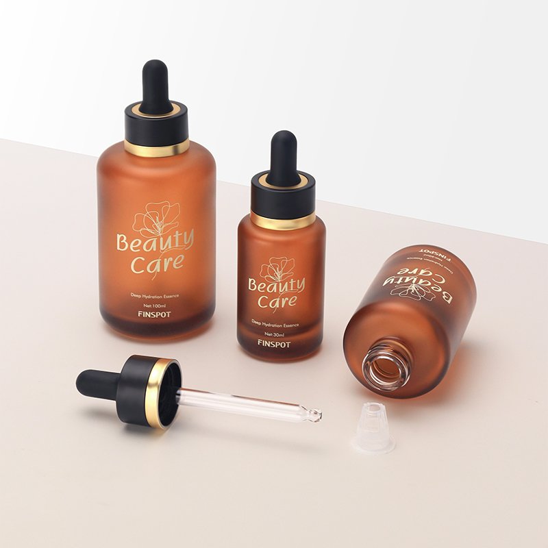 30ml 60ml 100ml Empty Serum Glass Bottles White Black Green Bule Glossy Frosted Glass Dropper Body Oil Skincare Glass Bottles
