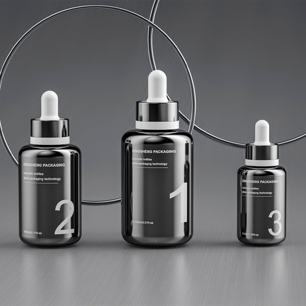30ml 60ml 100ml Empty Serum Glass Bottles White Black Green Bule Glossy Frosted Glass Dropper Body Oil Skincare Glass Bottles