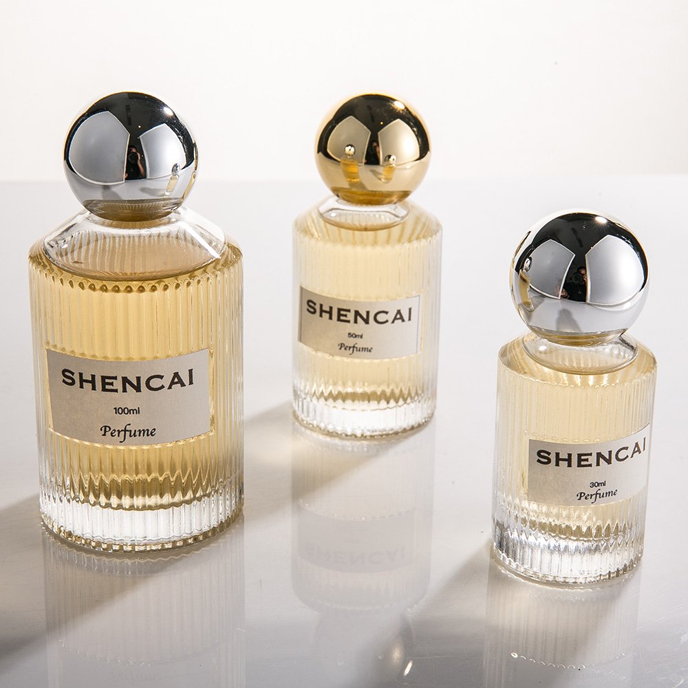 Factory Cute 30ML 50ML 100ML Glass Travel Spray Perfume Bottles Round Small Perfume Glass Bottle with Round Cover