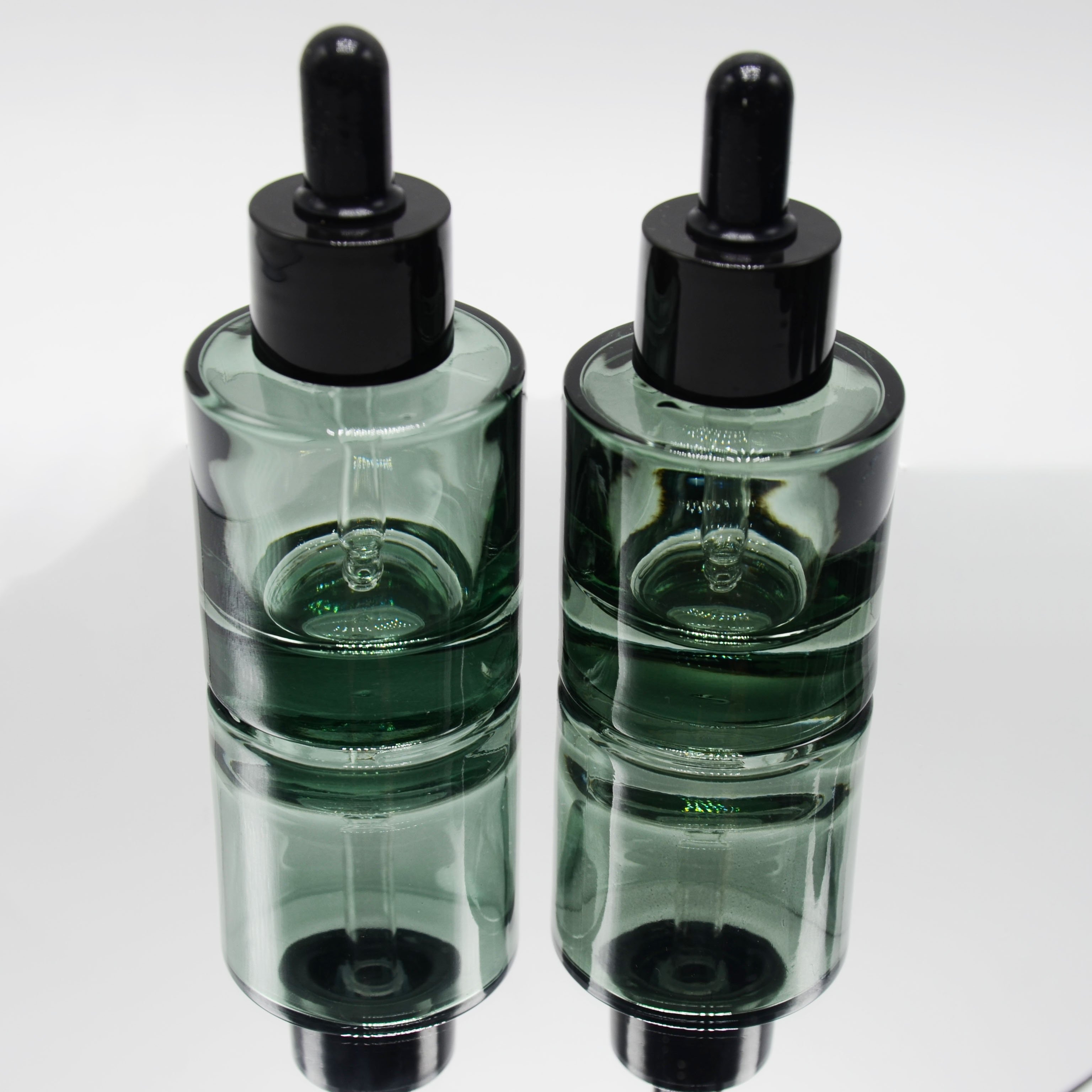 High-end Cosmetic Packaging Set 50g 30ml 50ml 100ml 120ml Flat Shoulder Glass Lotion Pump Serum Dropper Bottles Cream Jars