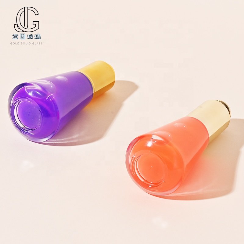 Cosmetic Packaging Fancy Essential Oil 35ml Round clear Glass Dropper Bottles with rose gold dropper