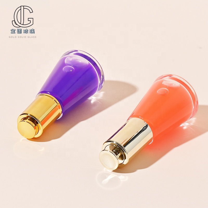 Cosmetic Packaging Fancy Essential Oil 35ml Round clear Glass Dropper Bottles with rose gold dropper