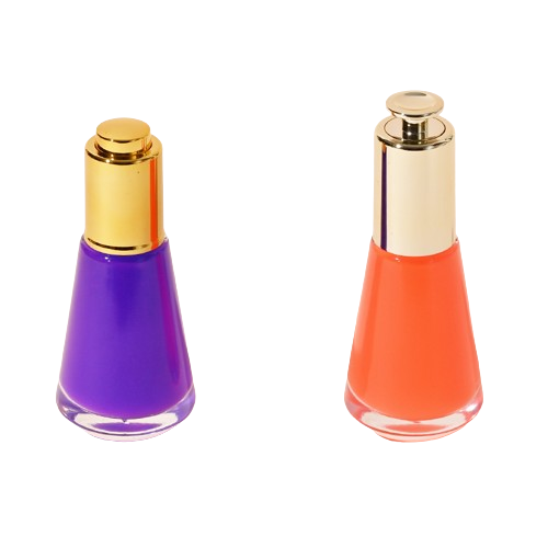 Cosmetic Packaging Fancy Essential Oil 35ml Round clear Glass Dropper Bottles with rose gold dropper