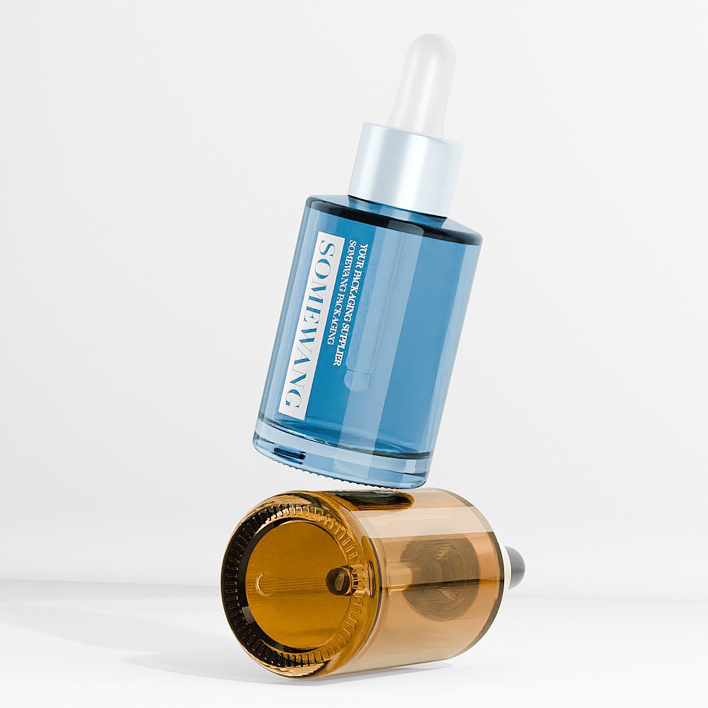 custom logo pastel color 30ml glass serum bottle white dropper bottle