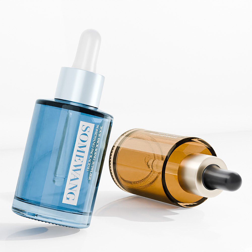 custom logo pastel color 30ml glass serum bottle white dropper bottle